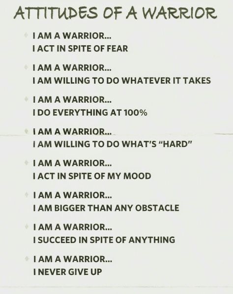 #Warrior #Attitudes Warrior Mindset Affirmations, Warrior Affirmations, Wilderness Series, Chinese General, Warrior Training, Master's Sun, I Am A Warrior, Ashtanga Vinyasa Yoga, Sun Tzu