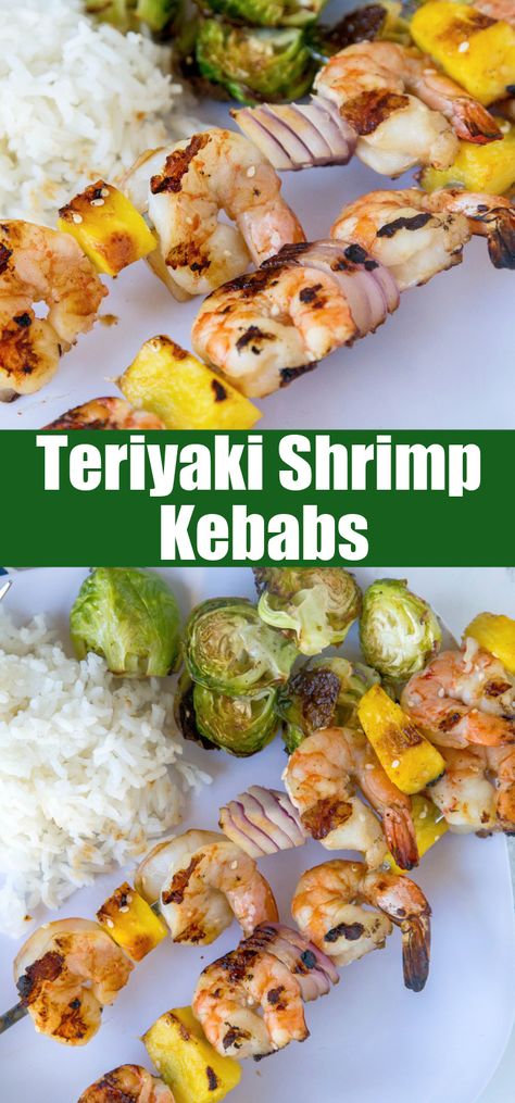 Shrimp and pineapple make a great combination on these Grilled Teriyaki Shrimp Kebobs. Such an easy recipe and great for summer grilling! #grlling #shrimp #dinnerrecipes #kebabs Shrimp Kebobs, Shrimp And Pineapple, Summer Grill, Teriyaki Shrimp, Most Pinned Recipes, Fun Drink Recipe, Lobster Dishes, Kebabs On The Grill, Summer Eats