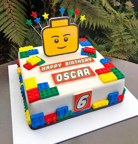 Lego Cake Square, Lego Theme Birthday Cake, Lego Bday Cake, Cake Lego Birthday, Lego Sheet Cake, Lego Cakes For Boys, Lego Pasta, Lego City Cakes, Lego Cake Ideas