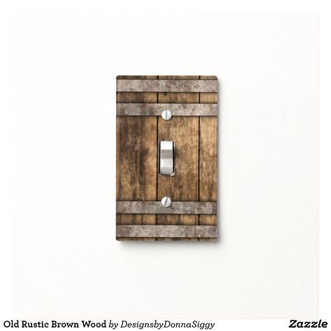 Rustic Switch Plates, Target Home Decor, Rusty Metal, Wood Detail, Light Switch Cover, Wood Light, Rustic Brown, Rustic Barn, Wood Patterns