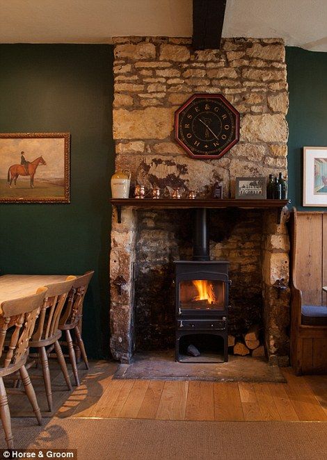 Serving classic British cuisine with a modern twist, the Horse and Groom was crowned The Good Pub Guide, Pub of the Year 2016 Pub Fireplace, Stove Decor, Pub Ideas, Country Pub, Cosy Sofa, Pub Interior, English Pub, Wood Stove Fireplace, Brick Fireplace Makeover