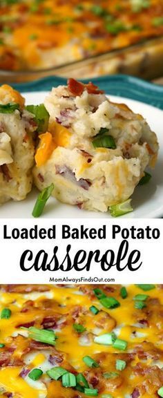 Loaded Baked Potato Casserole, Weight Watcher Desserts, Resep Pasta, Baked Potato Casserole, Loaded Baked Potato, Potatoe Casserole Recipes, Loaded Baked Potatoes, Favorite Side Dish, Potato Casserole