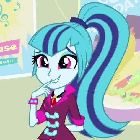 Sonata Dusk, A Cartoon, Matching Icons, Wall, Hair, Blue