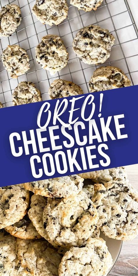 OREO CHEESECAKE COOKIES - It Is a Keeper Cheesecake Cookies Recipes, Cheesecake Cookie, Oreo Cheesecake Cookies, Oreo Cookie Recipes, Cheesecake Oreo, Delicious Slow Cooker Recipes, Oreo Flavors, Weekly Meals, How To Make Cheesecake