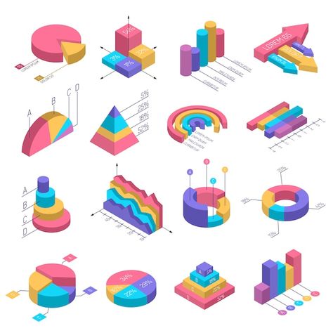 Isometric diagrams infographic set | Free Vector #Freepik #freevector #isometric-graph #isometric-chart #circle-graph #technology-infographic The Big Data Age, Donut Chart, Infographic Inspiration, Data Visualization Design, Data Design, Site Analysis, Data Visualisation, Info Graphic, Isometric Design