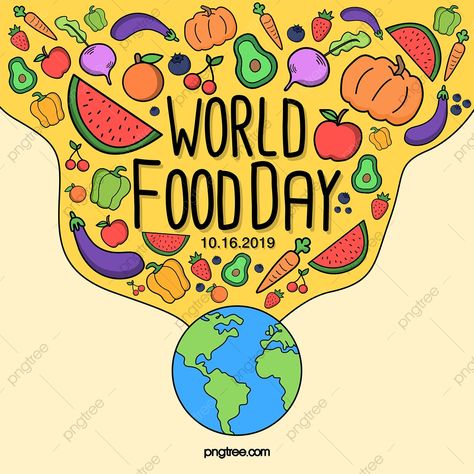 World Food Day Poster, Food Day Poster, World Food Day, Theme Poster, Food Day, Festival Theme, World Food, Vector Trees, Social Media Poster