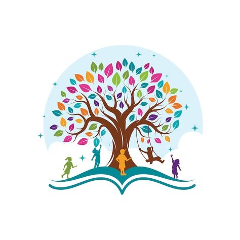 Logo D'arbre Pour Enfants Illustration D... | Premium Vector #Freepik #vector #jardin-logo #arbre #arbre-design #logo-enfant Logo For Kids, Daycare Logo, Kids Tree, Motif Acnl, Tree Logo, Kids Vector, Tree Logos, School Logo, Cityscape Photos