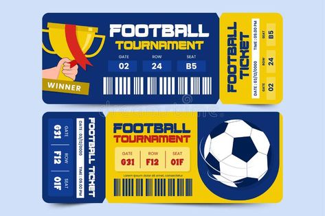 Event Ticket Design, Prize Board, Ticket Design Template, Process Infographic, Football Ticket, About Football, Football Tournament, Ticket Design, Football Match