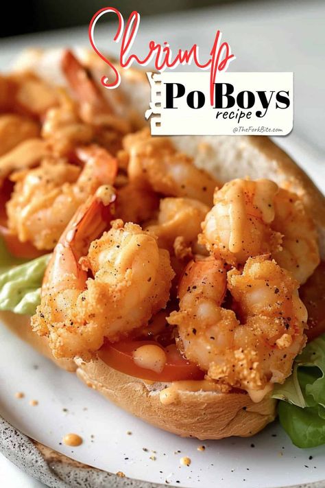 Poboy Bread Recipe, Shrimp Hoagies, Shrimp Sliders, Shrimp Hoagie Sandwiches, Poorboy Sandwich, Poor Boy Sandwich Recipes, Shrimp Po Boy Sauce, Po Boy Sandwich Recipe, Shrimp Poboy Sandwich Remoulade Sauce