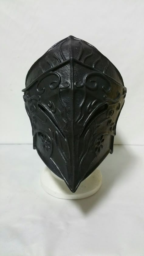 Black Knight Helmet, Iron Mask Fantasy Art, Medieval Masks, Medieval Mask, Dark Fantasy Medieval, Tree Guardian, Oc Details, Drawing Ideas Oc, Twin Swords