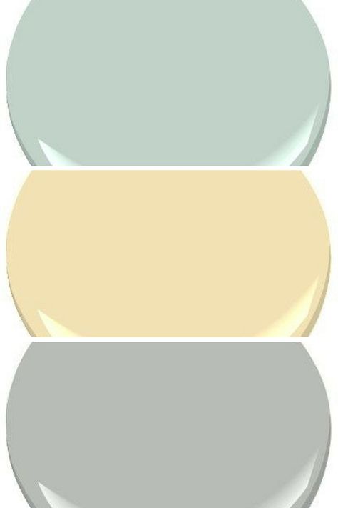 Palette 2: Palladian blue, Cornsilk, Coventry Gray Palladian Blue Palette, Yellow Hallway, Coventry Gray, Palladian Blue, House Colours, Gold Rooms, Blue Palette, Green Colour Palette, Furniture Painting