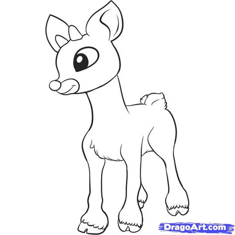 How to Draw Rudolph, Step by Step, Christmas Stuff, Seasonal, FREE Online Drawing Tutorial, Added by Dawn, September 2, 2010, 3:52:27 pm The Snowman Movie, Rudolph Coloring Pages, Rudolph Characters, Reindeer Drawing, Halloween Classroom Decorations, Christmas Door Decorating Contest, Gourd Crafts, Rudolph Christmas, Christmas Yard Art