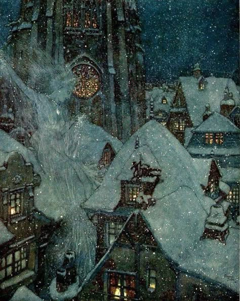 Dulac Illustration, Hans Andersen, Edmund Dulac, 동화 삽화, Dark Christmas, The Snow Queen, Hieronymus Bosch, Fairytale Illustration, Fairytale Art