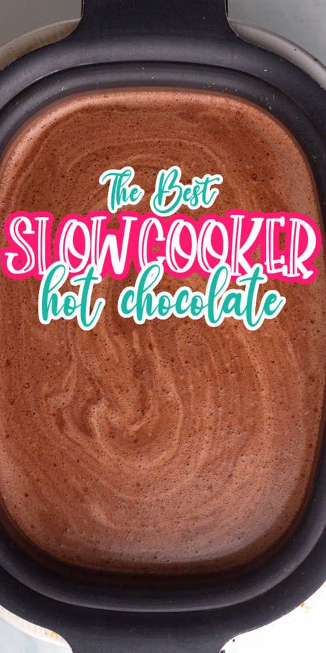 Slow Cooker Hot Chocolate Recipe, Crock Pot Hot Chocolate Recipe, Slow Cooker Hot Chocolate, Christmas Hot Chocolate Bar, Hot Chocolate Toppings, Hot Cocoa Party, Hot Chocolate Party, Bar At Home, Crockpot Hot Chocolate