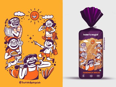 https://www.behance.net/satishgangaiah Packaging Design Trends, Illustration Art Kids, Illustrator Design Tutorial, Illustration Product, Branding Design Packaging, Graphic Design Packaging, Creative Graphic Design, Creative Poster Design, Packing Design