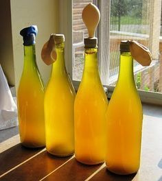 Bottling Dandelion Wine - Common Sense Homesteading Homemade Wine Recipes, Mead Recipe, Dandelion Wine, Homemade Alcohol, Homemade Wine, Dandelion Recipes, Alcohol Recipes, Fermenting, Fermented Foods