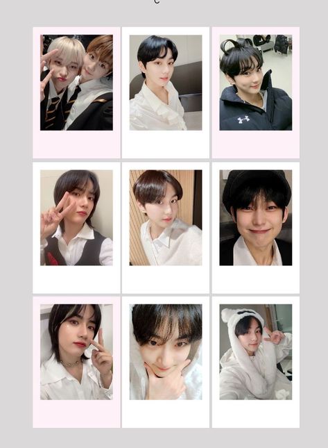 Printable Kpop Freebies, Kpop Polaroid Printable, Txt Photocards, Polaroid Prints, Birthday Cards To Print, Amagi Brilliant Park, Lomo Card, Pop Stickers, Photo Card Template