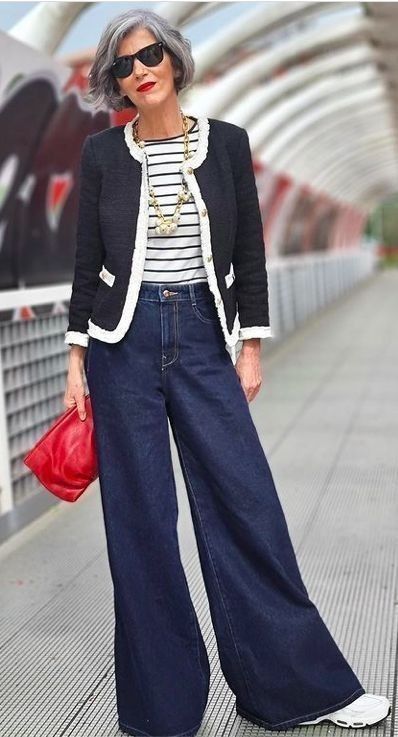 Womens Workwear, Euro Chic, Legs Outfit, Mode Tips, Best Winter Outfits, Older Women Fashion, Mode Boho, 60 Fashion, Wide Jeans