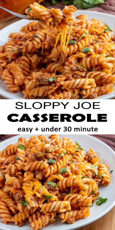 Sloppy Joe Casserole - Countsofthenetherworld.com Slopy Joes, Casserole Dish Recipes, Sloppy Joes Pasta, Homemade Sloppy Joe Recipe, Sloppy Joe Casserole, Sloppy Joes Easy, Easy Casserole Dishes, Cheesy Ranch, Ranch Potatoes