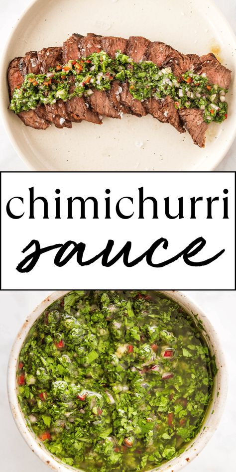 Topping For Steak, How To Make Chimichurri, Argentinian Chimichurri, Chimichurri Steak, Chimichurri Sauce Recipe, Sauce Pesto, Chimichurri Recipe, Dip Sauce, Wholesome Yum