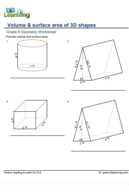 #Find The Volume & Surface Areas Of The 3D Shapes# Area Of 3d Shapes, Volume Worksheets, 3d Shapes, Grade 6, Surface Area, Printable Worksheets, Line Chart, Education