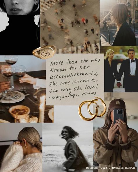 December Moodboard – Natalie Borton Designs Natalie Aesthetic, December Moodboard, Natalie Borton, A Thought, Digital Gift Card, Walking By, Gold Hoops, Kind Words, Mood Boards