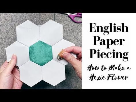 English Paper Piecing - How to Make a Hexie Flower - Video tutorial for how to make a hexie or hexagon flower. Hexie Flower, Charm Quilts, Paper Piecing Tutorial, Flower Projects, Charm Quilt, How To Make Paper Flowers, English Paper Piecing, Southern Charm, How To Sew