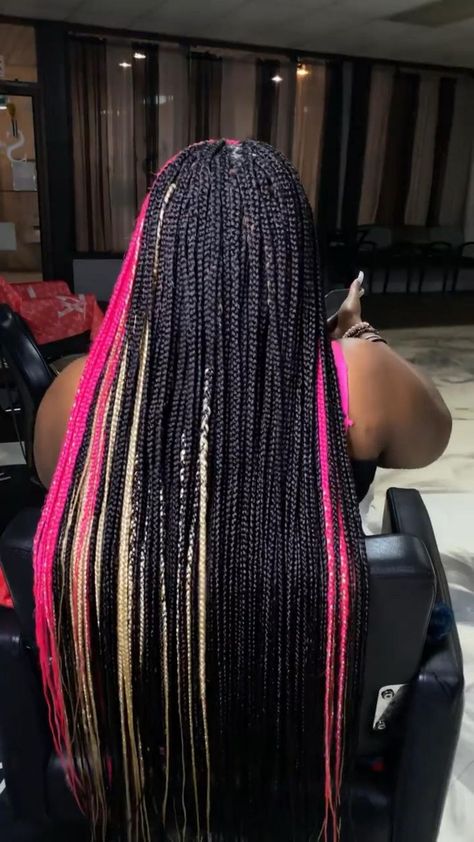 613 & pink braids in 2022 | Braided hairstyles for teens, Protective hairstyles braids, Cute box braids hairstyles Styles Locs, Pink Box Braids, Pink Braids, Black Box Braids, Pink And Black Hair, Colored Box Braids, Cute Box Braids, Hairstyles For Teens, Colored Braids