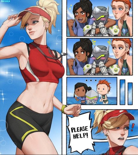 Lifeguard Mercy, Overwatch Comics, Suki Avatar, Pose Art, Overwatch Drawings, Overwatch Genji, Vampire Illustration, Overwatch Funny, Overwatch Memes