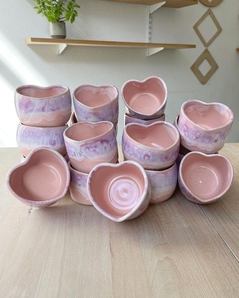 All Posts • Instagram Heart Bowl Pottery, Pottery Painting Ideas Easy, Heart Cup, Pottery Heart, Heart Bowl, Pink Bowls, Wheel Thrown Ceramics, Pottery Videos, Modern Pottery