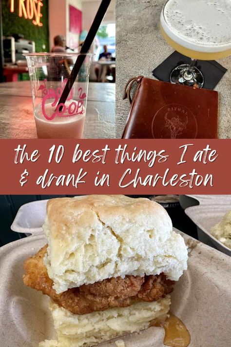 Charleston Food Diary: The 10 Best Things I Ate & Drank There | There's no question that Charleston is a foodie city! Here are the 10 best dishes, coffees, and cocktails I sampled in South Carolina's jewel of a city. Best coffee in Charleston, best cocktail in Charleston, what to eat in Charleston. #charleston #foodietravel Dinner Charleston Sc, Where To Eat Charleston Sc, Charleston Food Restaurants, Charleston In December, Best Food In Charleston Sc, Places To Eat Charleston Sc, Best Places To Stay In Charleston Sc, Charleston Sc Food, Charleston South Carolina Restaurants