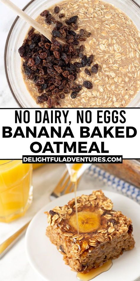 No Egg Oatmeal Bake, Eggless Oatmeal Bake, Quick Baked Oatmeal For One, Baked Oatmeal Egg Free, Egg Free Baked Oatmeal, Baked Oatmeal Recipes No Eggs, Baked Oatmeal Without Eggs, No Egg Baked Oats, Eggless Baked Oatmeal