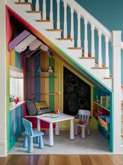 23 Under Stairs Storage Ideas – The DIY Desire Under Stairs Doll House, Play Kitchen Under Stairs, Store Under Stairs Ideas, Under Staircase Play Area, Play Space Under Stairs, Play Area Under Stairs For Kids, Understairs Playspace, Under Stairs Kids Nook, Kids Nook Under Stairs