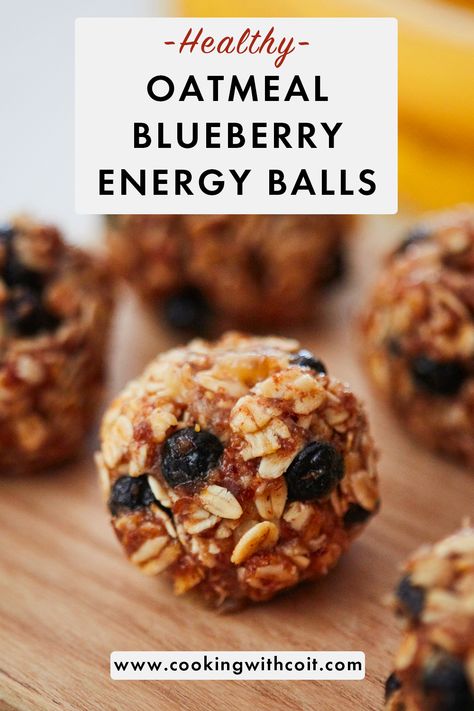 Oatmeal Balls Healthy Energy Bites, Blueberry Oatmeal Bites, Anti Inflammation Energy Balls, Dried Blueberry Recipes, Blueberry Protein Balls, Healthy Granola Balls Energy Bites, Blueberry Balls, Blueberry Muffin Energy Balls, Blueberry Energy Bites