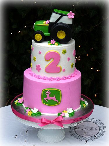 Pink Tractor Cake, Tractor Birthday Cakes, John Deere Cake, John Deere Birthday Party, Deer Birthday, John Deere Birthday, Tractor Cake, Tractor Birthday Party, Tractor Party