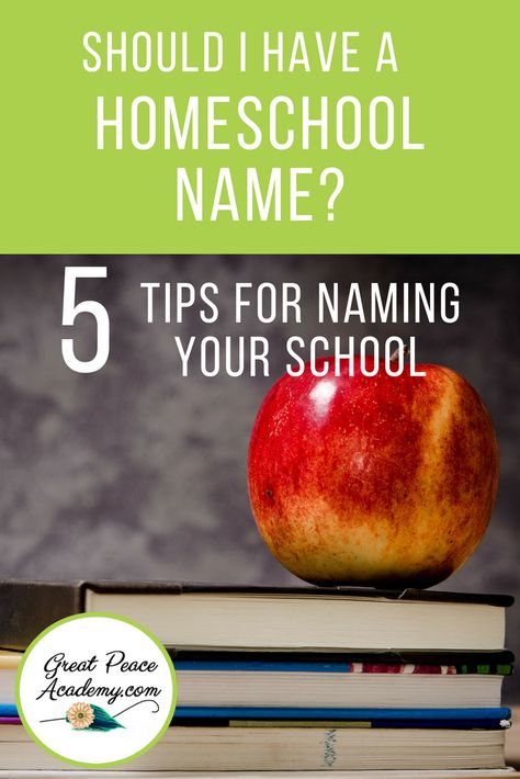 5 Tips for Naming Your Homeschool | GreatPeaceAcademy #ihsnet #homeschool Homeschool Education, Homeschool Encouragement, High School Years, Homeschool High School, Higher Learning, Homeschool Planner, Homeschool Help, Homeschool Planning, Homeschool Organization