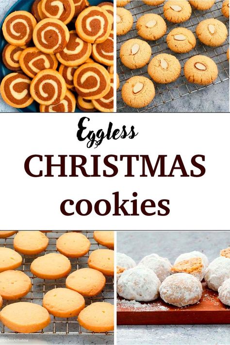 No Egg Gingerbread Cookies, Eggless Christmas Baking, Egg Free Cookies Christmas, Christmas Cookies Without Eggs, Christmas Cookies No Eggs, Eggless Cookies Recipes Egg Free, No Egg Cookies Recipes, Eggless Christmas Desserts, Eggless Christmas Cookies