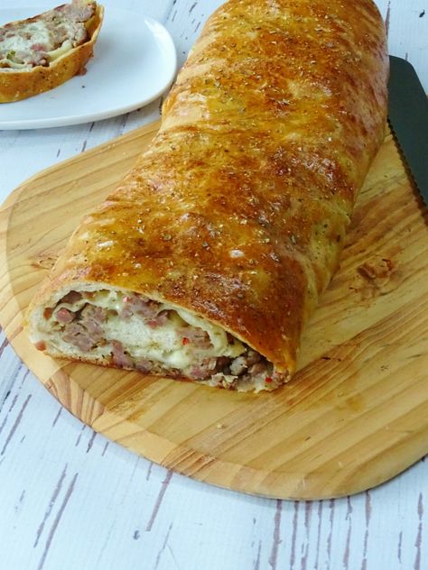 Cheesy Sausage Bread, Sausage Bread Roll Recipe, Italian Sausage Bread Recipe, Sausage Stuffed Bread Loaf, Broccoli And Sausage Stuffed Bread, Stuff Bread Recipes, Sausage Bread With Frozen Bread Dough, Sausage Roll Recipes Homemade, Stuffed Breads Recipes