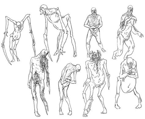 Zombie Drawings, Gross Anatomy, Scary Drawings, Zombie Monster, Dead Space, Monster Concept Art, Alien Creatures, Arte Inspo, Scary Art