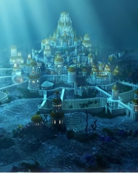 Lost Kingdom Aesthetic, Atlantis Movie Aesthetic, Sea Kingdom Aesthetic, Underwater Castle Aesthetic, Underwater Kingdom Aesthetic, Kida Aesthetic Atlantis, Ocean Kingdom Aesthetic, Water Kingdom Aesthetic, Kida Atlantis Aesthetic