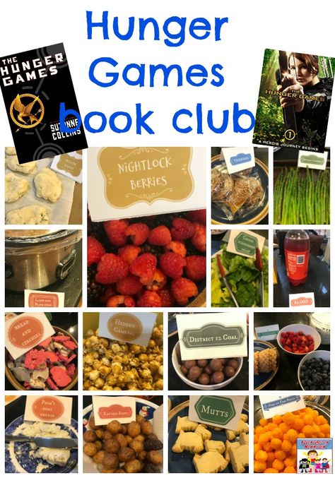 Hunger Games book club #bookclub #bookandamovie #hungergames #readthemovie Hunger Game Themed Snacks, Hunger Games Movie Night, Hunger Games Food Ideas, Hunger Games Recipes, Hunger Games Themed Food, Hunger Games Party Food, Book Themed Food Ideas, Hunger Games Snacks, Hunger Games Food