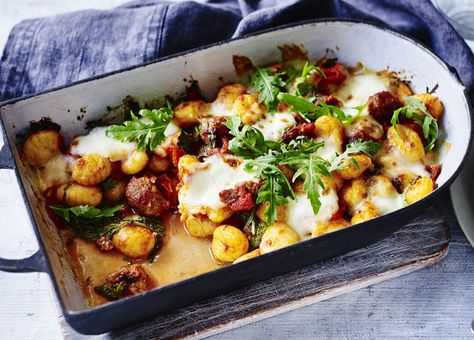 Feta Gnocchi, Becky Excell, Gnocchi Bake, Sainsburys Recipes, Baked Gnocchi, Making Gnocchi, Baked Feta, Homemade Gnocchi, Gnocchi