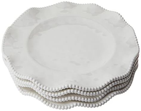 Certified International Perlette Cream Melamine 11" Dinner Plates, Set of 4 Cream Dinnerware, Melamine Dinnerware Sets, Melamine Dinner Plates, Melamine Dinnerware, Thanksgiving Table Decorations, Easy Thanksgiving, Special Dinner, White Plates, Dinner Plate Sets