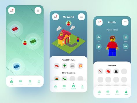 Kids App Design, Lego App, Learning Maps, Ux Design Mobile, Ui Design Mobile, Ui Ux 디자인, Wireframe Design, Android Design, Mobile App Design Inspiration