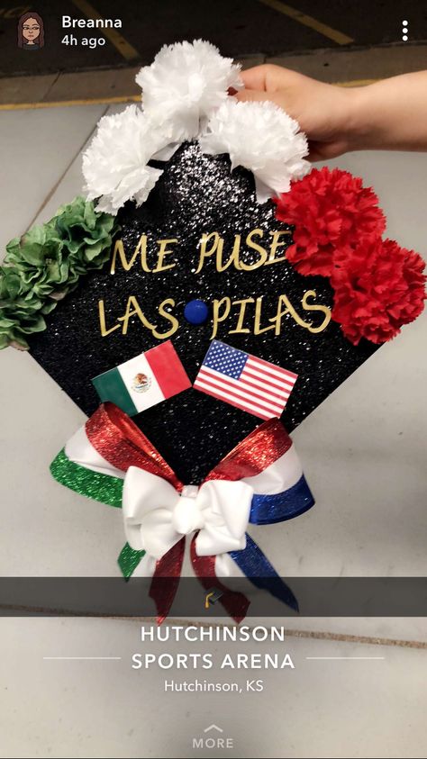 Graduation Cap. Me Puse Las Pilas. Mexican American. Disney Grad Caps, Happy Playlist, Disney Graduation Cap, Funny Graduation Caps, Graduation Cap Ideas, Disney Graduation, Graduation Cap Decoration Diy, High School Graduation Cap, College Graduation Cap Decoration