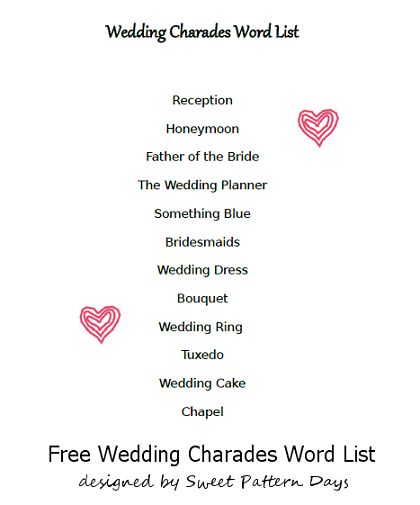 Bridal Charades, Wedding Charades, Bachelorette Charades, Charades Word List, Charades Words, Friends At A Party, Wedding Planner Quotes, Activity Printables, Bridal Party Games