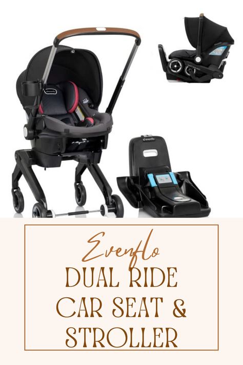 Dual Ride Car Seat & Stroller Evenflo Carseat, Carseat Stroller, Car Seat And Stroller, Infant Car Seat, Car Seat Stroller, Baby Necessities, Baby Protection, Pink Baby, Cool Baby Stuff