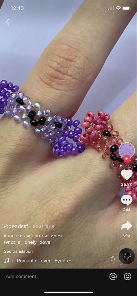 Beaded Axolotl Tutorial, Beaded Rings, Diamond Bracelet, Beading, Beads, Ring, Quick Saves