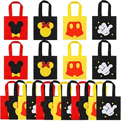 Mickey Mouse Favors, Unicorn Gift Bags, Mickey Mouse Party Favors, Mickey Mouse Theme Party, Party Candy Bags, Baby Birthday Decorations, Mickey Mouse Theme, Patterns Simple, Mickey Mouse Birthday Party