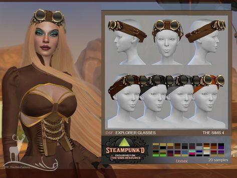 Steampunk glasses with bandana located on the head. Found in TSR Category 'Sims 4 Female Glasses' Steampunk Goggles, Dog Suit, Free Sims, Sims 4 Downloads, Sims 4 Toddler, Steampunk Accessories, Sims 4 Mods Clothes, Best Sims, Sims 4 Cas